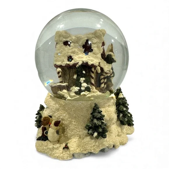 Boyds Bearly-Built Villages Kringles Shanty‎ Winter 2000's Snow Globe Music Box - Picture 10 of 11